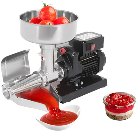 Tomatenpresse Elektrisch, 450W Tomatenpresse, 220V, Edelstahl, Kühlkörperlöcher für Ketchup, Blaubeersauce und andere Saucen - 49.5 x 25 x 34.5cm