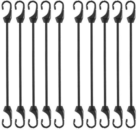 wlsvega 10 StüCk Expander Mit Haken,Gummiband Mit Haken,Spanngummis 30 cm | Geeignet FüR Reisen, Fracht, Campingzelte, Banner, Poster