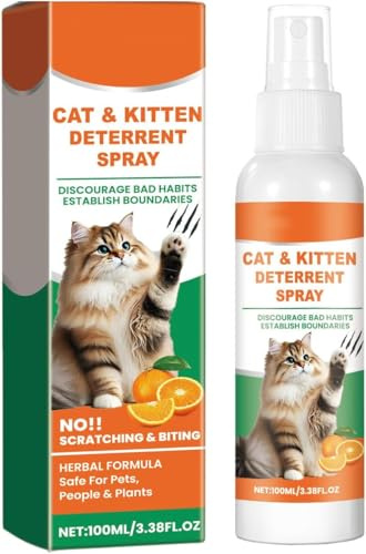 Uzionoie Spray de Entrenamiento para Gatos,Repelente Gatos,Ahuyentador de Gatos,Spray Repelente Gatos,Spray Anti Arañazos para Gatos Sofá,Spray Antiarañazos