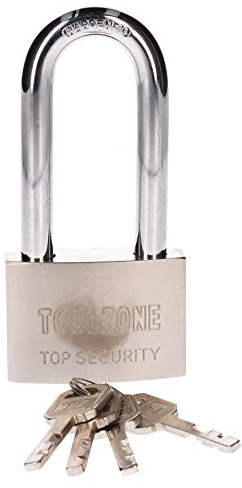 60mm ad arco lungo un lucchetto 4 chiavi di sicurezza/blocco/capannone/garage TE622