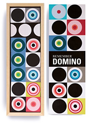 Remember - Dominio Spiel aus Holz mit bunten Farben | 28 Holzspielsteine 3,5 x 7 cm