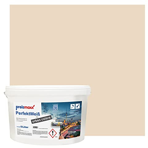 Preismaxx Perfektweiß Wandfarbe rot matt 5L - Innenwandfarbe für kreative Wandgestaltung, Innenfarbe ahornholz, hohe Deckkraft Klasse 2, Trendfarbe für Wohnzimmer, bunte Akzentfarbe