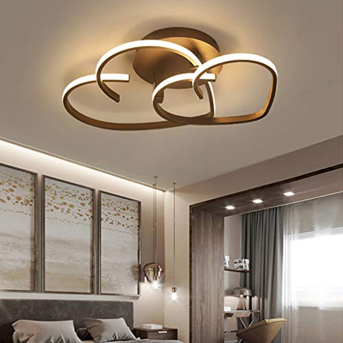 AHQX LED Deckenleuchte Dimmbar Kinderzimmerlampe Mädchen Schlafzimmer Lampen Mit Fernbedienung Liebe Herz Design Acryl-Schirm Metall Deckenlampe Für Küche Esszimmer Deko Decke Leuchte,65cm/Dimming