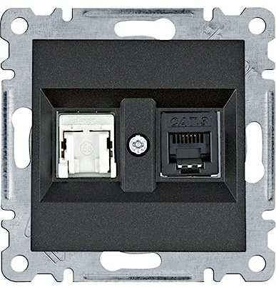 Telefondose RJ11 + Datenstecker RJ45 (Cat.5e UTP) Serie Lumina (WL2213) schwarz