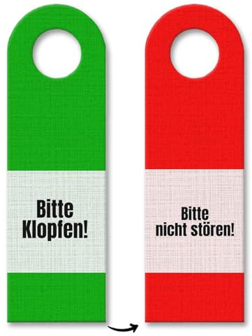Bitte klopfen - Bitte nicht stören Türhänger in Grün und Rot