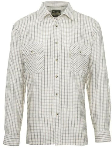 Walker and Hawkes - Chemise pour Homme - 100% Coton - Manches Longues/à Carreaux - Style Campagne - Vert - L (42'')