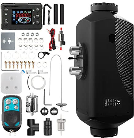 1inchome Chauffage Diesel 12V, Interrupteur LCD amélioré, Télécommande et Silencieux Inclus, Adapté à La Cabine de Camion, Camping-Cars, et Hangars à Bateaux, Tout-en-un Design