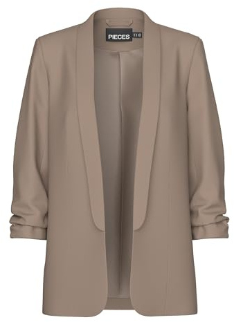 PIECES Pcboss 3/4 Blazer Noos Blazer, Marrón (Fósil), S para Mujer