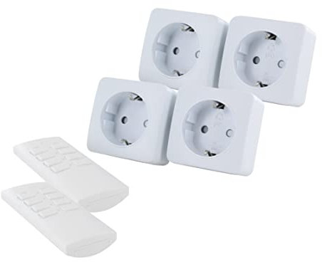 Set 4 Mini-Prises on/Off + 2 télécommande 4 canaux (SCH - Type F)