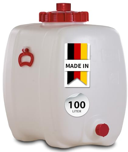 GRAF Universal-Fass 100 Liter oval aus lebensmittelechten PE Wasserkanister | Kanister, Gärbehälter, Fass, Wasserbehälter, Mostfass, Wasserfass mit Deckel, Kunststofffass, Barrel