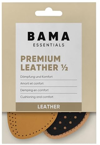 Bama Mezze Suole in Pelle Premium per Scarpe - Mezze Solette Interne per Calzature Inserti Ammortizzanti con Carbone Attivo 1 Paio - 36/37 EUR