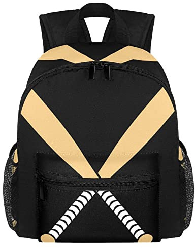 VAPOKF Leichter Schulrucksack Kleinkind Rucksack Kleine Reise Umhängetasche für Jungen Mädchen Kinder, Baseballschläger mit schwarzem Hintergrund, multi, 25.4x10x30 CM/10x4x12 in