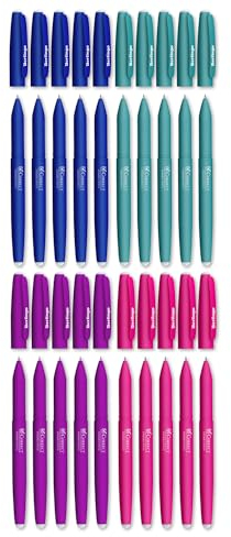 Berlingo Radierbarer Tintenroller, Gelstifte, 20 Stück, mit Kappe, Blau, 0.6 mm Strichbreite, für Hobby und Spiel als auch für Schule, Universität, Zuhause und Büro, Serie Correct