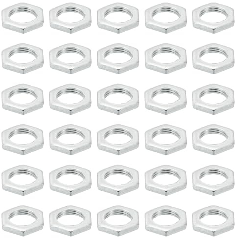 PATIKIL 50 Pack M12x1.0 Stahl Sechskantmuttern Metrische Gewinde Verzinkt | Beschläge Muttern Schraube Bolzen Befestigungsteile, Für Lampen Maschinen Reparatur, 3mm Höhe, 17mm Breite