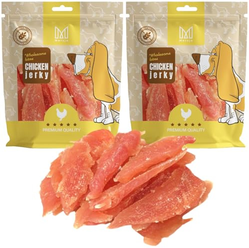 MERSJO Hundeleckerli - 88% Hoher Fleischanteil, Keine Zusatzstoffe, Getreide- und Zuckerfrei, Leckereien für Hunde zur täglichen Ergänzung, Natürliche Kauhilfe, Weiche Hühnerbrust, 1000g
