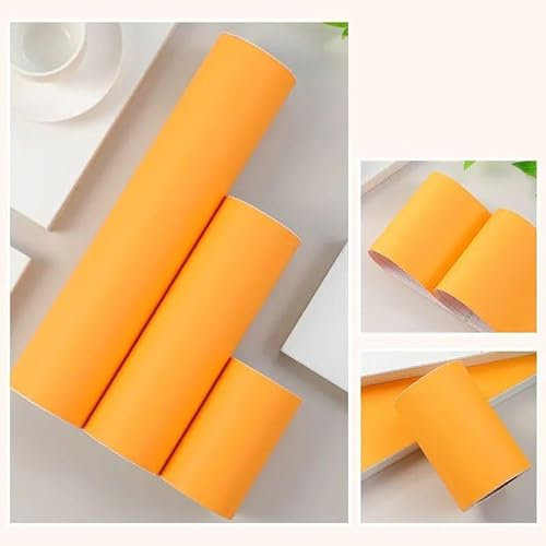 TapetenbordüRe Selbstklebende BordüRe Wand Wohnzimmer Tapeten Fliesenaufkleber Bad Dekoband Selbstklebend Gelb 40cm X 500cm