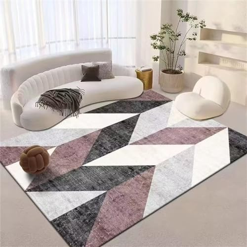 RUGMRZ Teppich XxlAnti Rutsch dünner 300x400CM Ornament grauPflegeleichter mit modernem geometrischem Muster