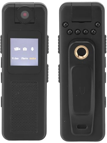 Caméra Corporelle HD 1080P, Caméscope de Poche à Nocturne, Caméscope D'enregistrement Audio-vidéo avec Clip Arrière Magnétique pour L'enregistrement de Sports de Plein Air