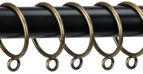Curtain Rings with Eyelets Metal Eyelet Drapery Rings Inner Diameter 1Inch Curtain Rings for Hanging Pinch Pleat Curtain Pin Drape Hooks Bronze Zocang