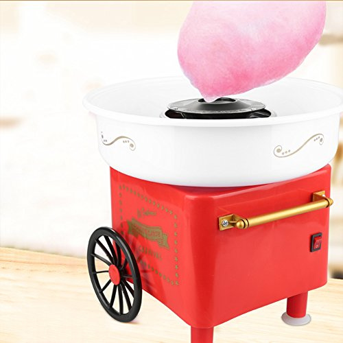 HUOLE Máquina de Algodón de Azúcar Eléctrica Profesional Estilo Retro Regalo Infantil para Fiestas Cumpleaños Acero INOX. Aluminio 450W-550W Cotton Candy Machine