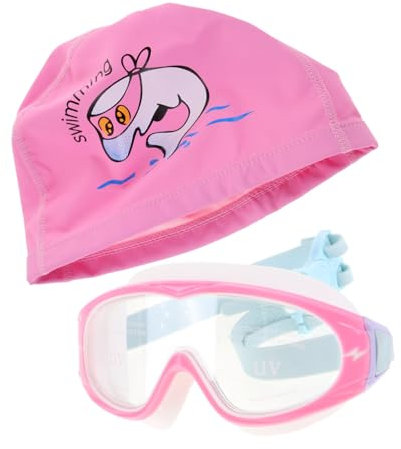 Milisten 1satz Cartoon Schwimmset Für Junge Mädchen wasserdichte Einstellbare Schwimmbrille Und Schwimmhaube Anti-beschlag Sicherer Sitz Für Jungen Und Mädchen Beim Schwimmen Und