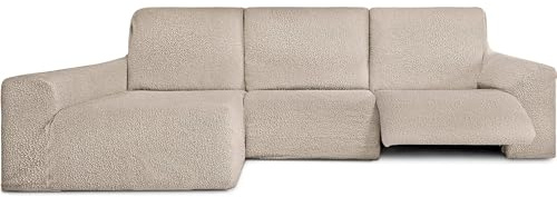 ECOMMERC3 | Copridivano Chaiselong Braccio Lungo Sinistro con Relax Bielastico - Copridivano Chaiselongue ecru super elastico, traspirante e schiuma di fissaggio