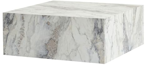 Eleganter Couchtisch, Freesia Marble, 90 x 90 x 35 cm | 100% MDF, 18 mm Stärke | stilvolle Ergänzung für Moderne Wohnzimmer & Räume