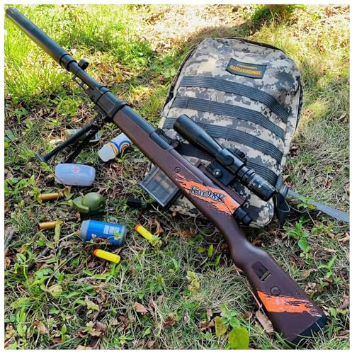 Scharfschützengewehr 98K Weicher Schaumstoff Schaumblaster Langstreckenschießen Toy Gun 15X Verstellbares Teleskop Handbuch Auswerfbares Magazin Spielzeug Gewehr für Kinder ab 6 Jahren