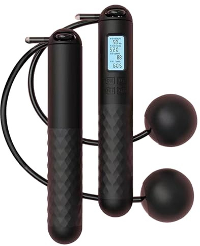 Springseil Mit Zähler, Seilspringen Kabelloser Ball, Jump Rope Einstellbar Rutschfeste Griffe, Erwachsene Kinder Seilspringen Fitness Verstellbares Schnurloses Hüpfseil Sport Mit Silikongriff Für Männ