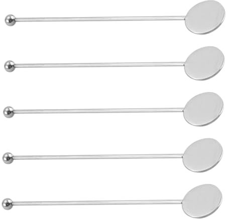 Alipis Bâtonnets à Café Et Agitateurs à Lait en Acier Inoxydable 5 Pièces, Manche Long, Résistance Haute Température, Usage La Cuisine Et Bar, pour Boissons Et Cocktails