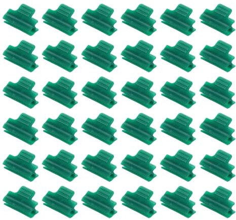 QUARKZMAN 40 Stück Rohr Klammern, 8mm PVC Rohrschellen Rohrhalterung Folienklammern Gartenbögen für Reihenabdeckung, Gewächshaus Kunststofffolie - Dunkelgrün