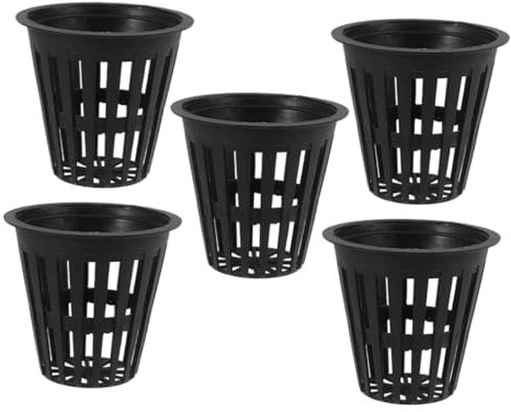UKCOCO 5piezas Cesta De Plantación Hidropónica Contenedores De Malla Ranurada Macetas De Plástico Redondas para Cultivo Hidropónico De Plantas Unidades