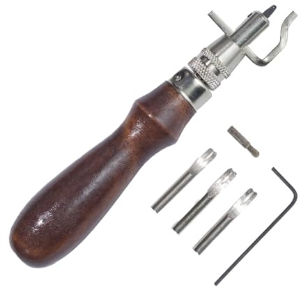CRAFTPOINT Pro Stitching Groover 7-in-1 - Lederverarbeitung Werkzeug, Leder Kanten Schneider für Leder Nähen