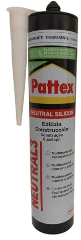 Silicone neutro trasparente, sigillante resistente ai raggi UV e alle intemperie, per interni ed esterni, versatile, trasparente e non verniciabile, per legno, muratura, ceramica e plastica (1 x 280