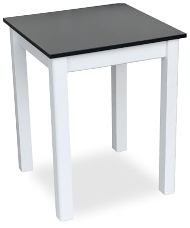 Metdrew Esstisch aus Holz | esstisch 60x60 | holztisch | Esstisch für 2 Personen | klein Tisch | skandinavisch | Wohnzimmertisch | Tisch aus Kiefernholz | küchentisch weiß | Tischplatte: Schwarz