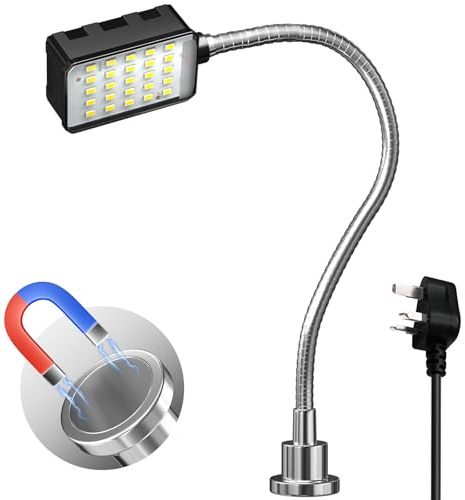Lamptobe 10W Magnetic Work Light,6000k Machine LED Work Light with Flexible Gooseneck and Magnetic Base,Shop Tool Lamp for Work Bench,Lathe,Sewing Machine, Grill,Shop,Industrial Lighting