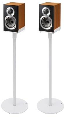 Desktop Audio Ständer Höhe 75-140cm Metall Lautsprecher Ständer Gummistreifen für Satelliten Surround Boxen Paar (2Stück)