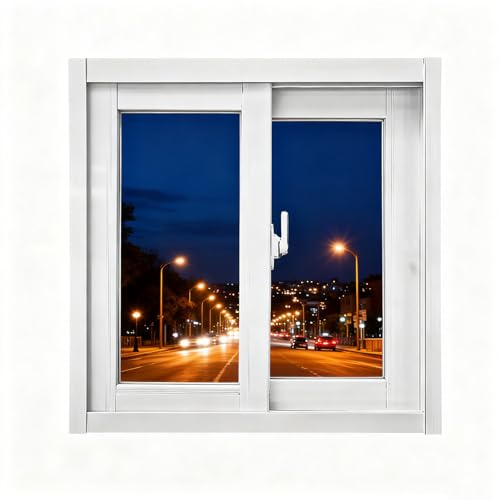 Ventanas correderas, ventanas correderas for sótanos, ventanas correderas blancas, acristaladas, contraventanas exteriores de aluminio.(40 * 40cm)