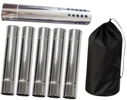JISADER 6 tubos de para chimenea, extracción de humos para accesorios de estufa de leña para tiendas de campaña