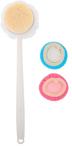 Healeved Exfolierande Ryggborste för Dusch med Ergonomiskt Handtag Dubbelsidig Kroppsskrubb för och Kvinnor Lätt och Portabel Badborste för Rengöring och Massage
