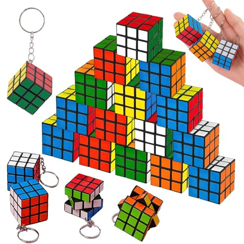FAINCA 20 Piezas Speed Cube Llaveros Infantiles Llavero Cubo de 3x3 Mini | Cubos Mágicos Estos Juguetes Educativos y Antiestrés Son Perfectos Como Regalos de Cumpleaños para Colgar en una Mochila