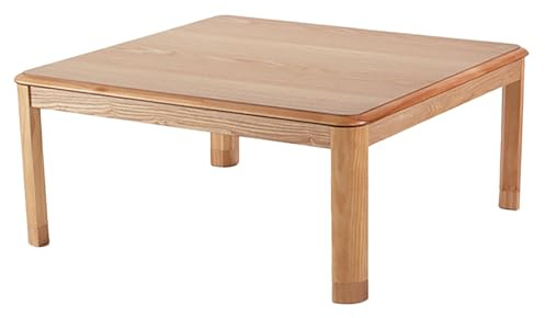 Kchsdool Kotatsu Heater Table, Solid Wood Low Floor Dining Desk & Energy-Efficient Electric, Japanese Style Warming for Living Room, Gaming & Work(Natural,120cm)