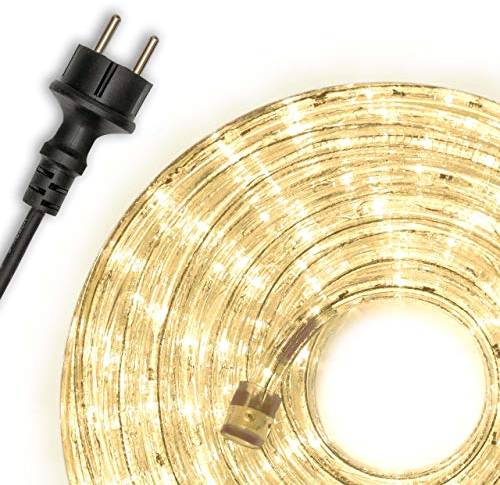 Tubo luminoso 960 LED, 40 m, bianco caldo, per interni ed esterni, decorazione a risparmio energetico, per giardino, feste, Natale, matrimoni