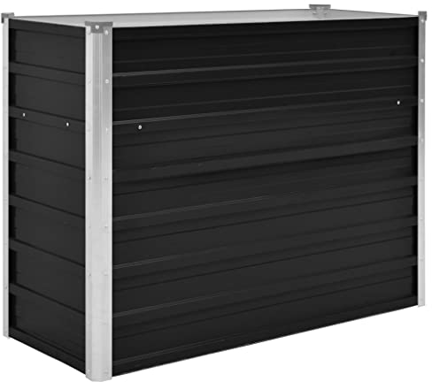 vidaXL Hochbeet Pflanzkübel Blumenkasten Garten Pflanzkasten Terrassen Gemüsebeet Gartenbeet Pflanzbeet Anthrazit 100x40x77cm Verzinkter Stahl