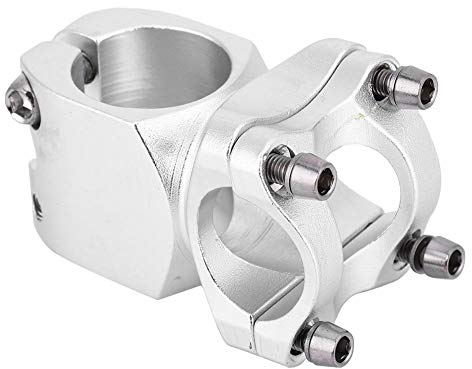 Fahrrad Vorbau Lenker Stem für Mountainbike, Rennrad, Verstellbarer Aluminium Vorbau in Silber, Universelle Fahrradlenkerbefestigung