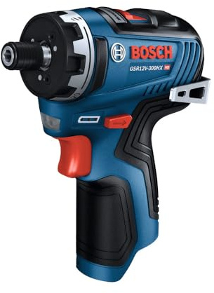 Bosch GSR12V-300HXN 12V Max - Destornillador sin escobillas, 1/4 pulgadas, destornillador hexagonal de dos velocidades (solo la herramienta)