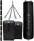 RDX 145CM Boxsack Hängend mit Handschuhen und Stahlkette Drehwirbel, 25KG Gefüllt Box Set 50KG Füllmenge, Erwachsene Maya Hide Leder Punching Bag für Boxen Kickboxen MMA Muay Thai Karate