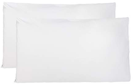 Coppia di Federe 100% Puro Cotone, Set di 2 Tessuti per Cuscino Letto, Chiusura a Busta, Tinta Unita, Misura Standard 50x80 CM