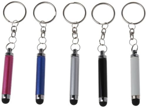 Hemobllo 5pcs Portatile Penna A Mano Stylus Digitale Penna Stilo Capacitivo Stilo per Telefono Touchscreen Stylus Portachiavi Telefono Stylus Stilista Penne Strumento di Scrittura Telefono Metallo