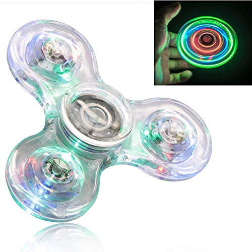 TB® LED Light up Fidget Spinner, Clear Fidget Toys, Anxiety Toys Stress Relief Reducer Spin for Kids and Adults
